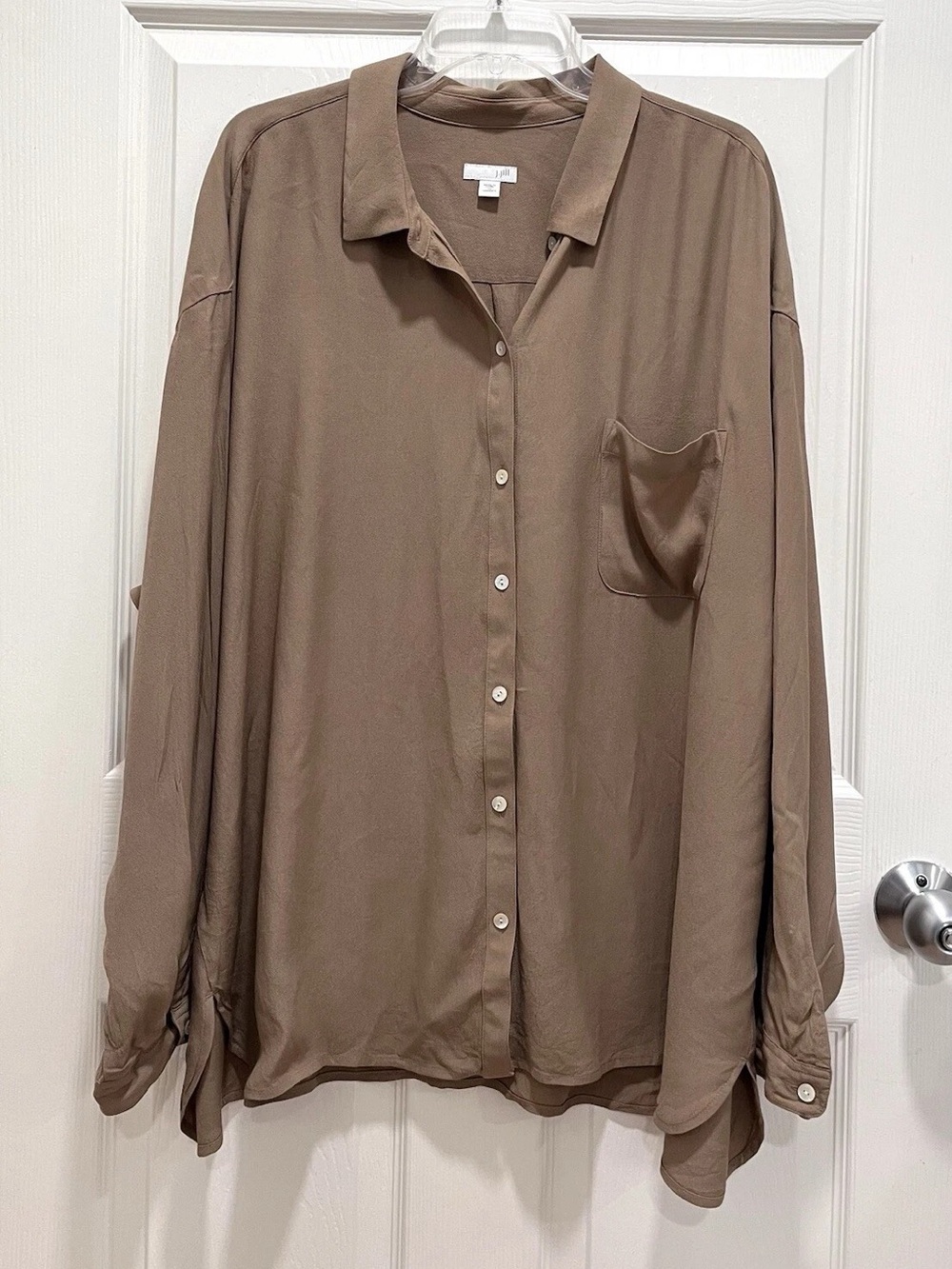 J. Jill Flowing Relaxed Blouse in Taupe